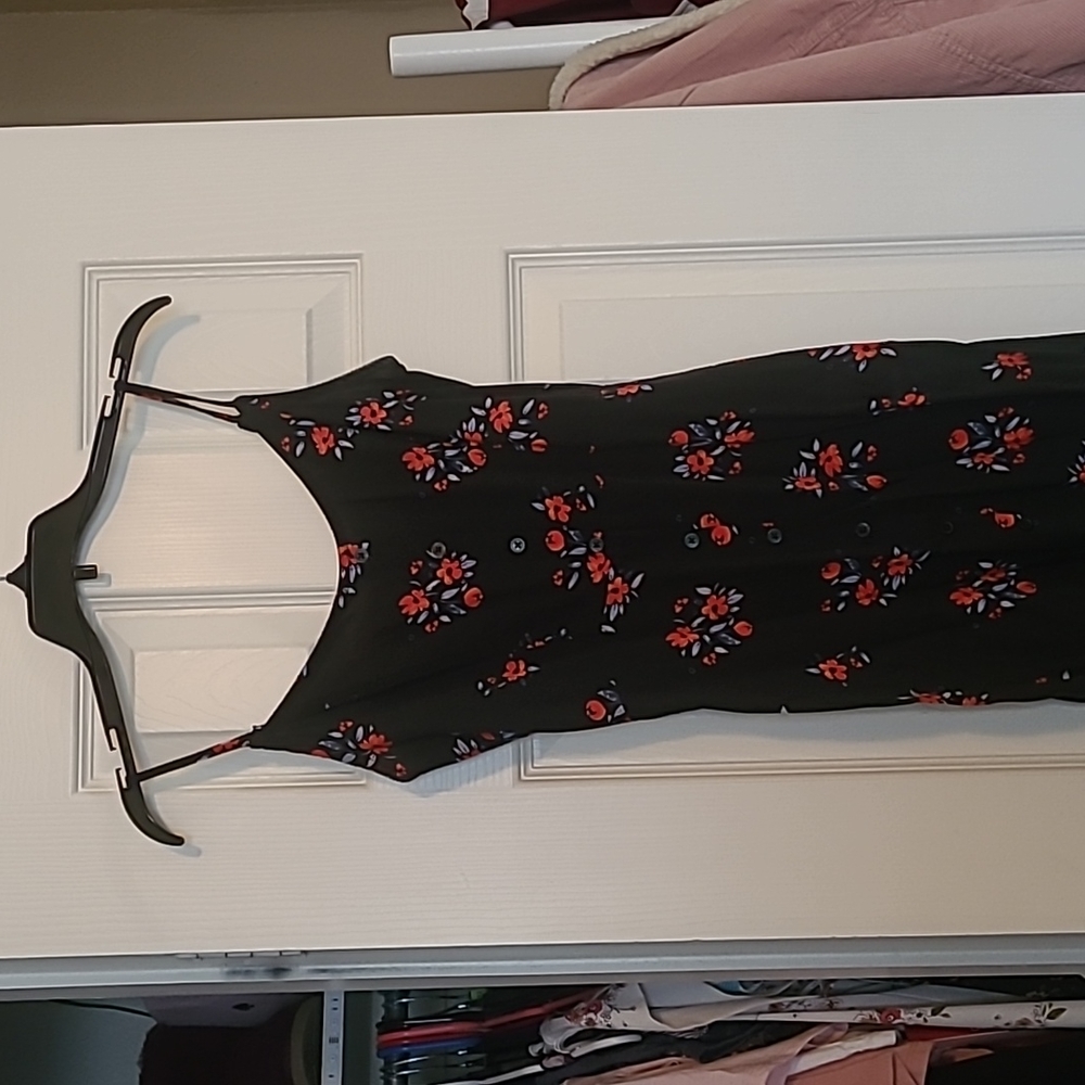 NWOT Arizona Black Floral Button Dress